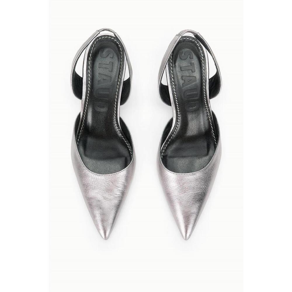 NEW STAUD women's sebastian slingback pumps in pewter - Picture 4 of 5